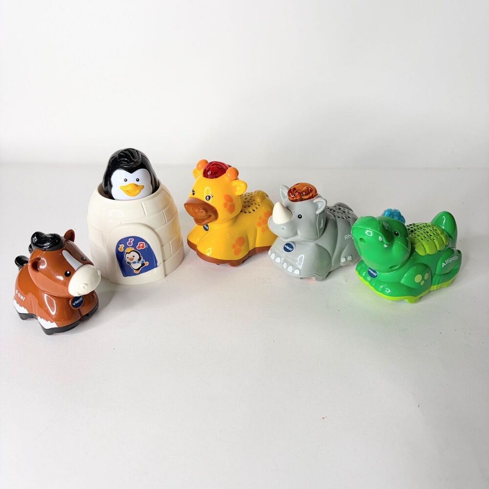 Vtech go go Smart Animals Zoo Girraffe Rhino Alligator Foal Penguin Working